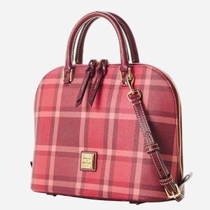 Dooney and Bourke Harding Zip Zip Cranberry Plaid